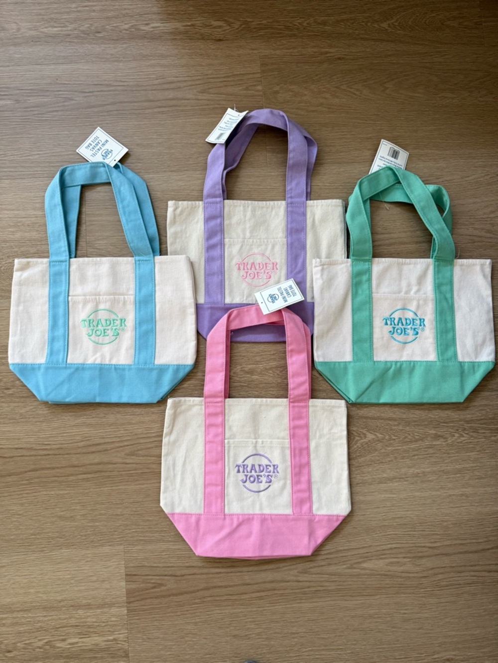 Bundle Lot/Set of 4 Trader Joe’s Spring Edition 2026 Mini Tote Bags